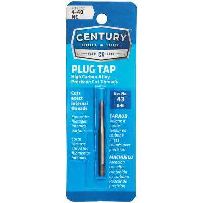 Century Drill & Tool 4-40 Carbon Steel National Coarse Tap-Plug