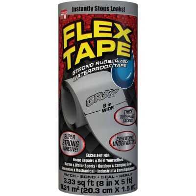 Flex Tape 8 In. x 5 Ft. Repair Tape, Gray