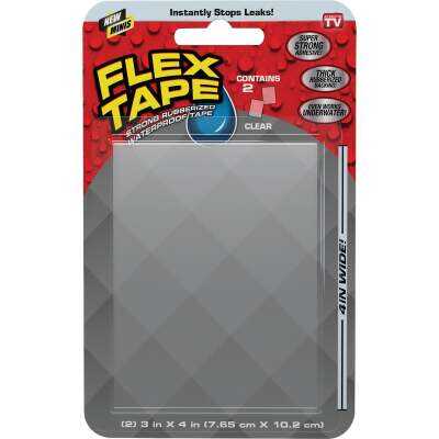 Flex Tape 3 In. x 4 In. Mini Repair Tape, Clear (2-Count)